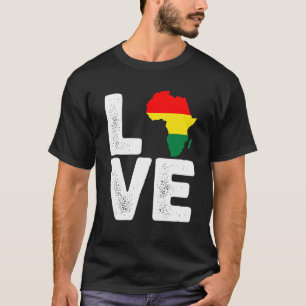 アフリカカッコいいマップLove For Afro Men Women Black Hist Tシャツ