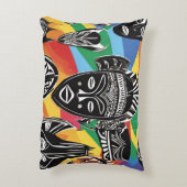 アフリカカラフルの仮面の部族 アクセントクッション (裏面(縦))