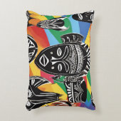 アフリカカラフルの仮面の部族 アクセントクッション (正面(垂直))