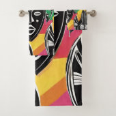 アフリカカラフルの仮面の部族 バスタオルセット (インサイチュ)