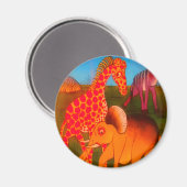 アフリカカラフルの野生の動物のサファリカラー マグネット (正面/裏面)