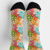 アフリカカラフルのBLOB抽象芸術図形のパターン ソックス (上部)