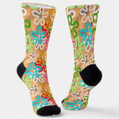 アフリカカラフルのBLOB抽象芸術図形のパターン ソックス (傾斜あり)
