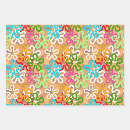 アフリカカラフルのBLOB抽象芸術図形のパターン ラッピングペーパーシート (正面)