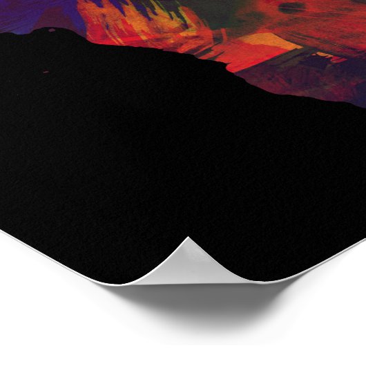 アフリカカラフルアフリカ大陸美術の地図 ポスター (角)