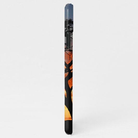 アフリカカラフルサファリサンセットエレファントシルエット iPhoneケース (右側)