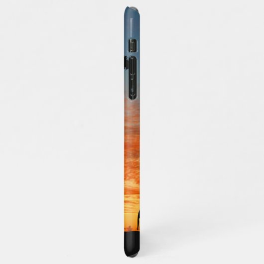 アフリカカラフルサファリサンセットエレファントシルエット iPhoneケース (左側)