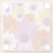 アフリカカラフルデイジーのメドレーの花 ガラスコースター (裏面)