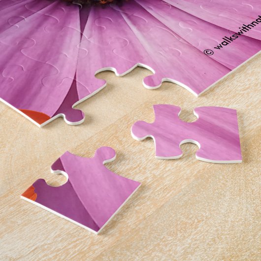 アフリカカラフルデイジーのメドレーの花 ジグソーパズル (側面)