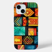 アフリカカラフルプリントiPhone 15 Proケース Case-Mate iPhoneケース (裏面)