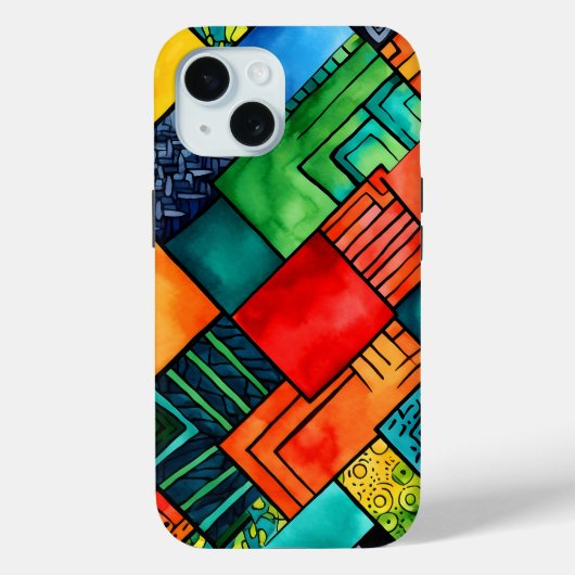 アフリカカラフルプリントiPhone 15iPhone / iPadケース Case-Mate iPhoneケース (裏面)