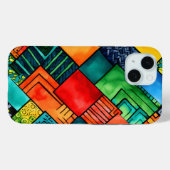 アフリカカラフルプリントiPhone 15iPhone / iPadケース Case-Mate iPhoneケース (裏面 (横))