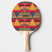 アフリカカラフル三角形パタパーソナライズされたーン 卓球ラケット (正面)