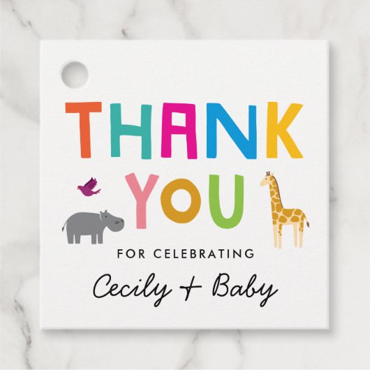 アフリカカラフル動物ありがとう フェイバータグ (正面)