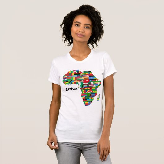 アフリカカラフル地図 Tシャツ (正面フル)