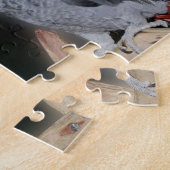 アフリカキスをするグレイのオウムかわいい鳥 ジグソーパズル (側面)