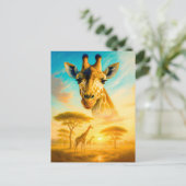 アフリカキリンの二重暴露ポートレート シーズンポストカード (スタンド正面)