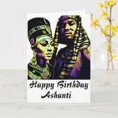 アフリカキングクイーンエスニック文化誕生日カード カード (黄色い花)