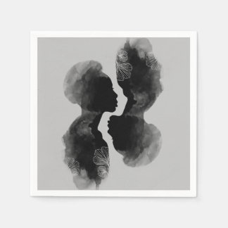 アフリカクイーンシルエットアートペーパーナプキン スタンダードカクテルナプキン