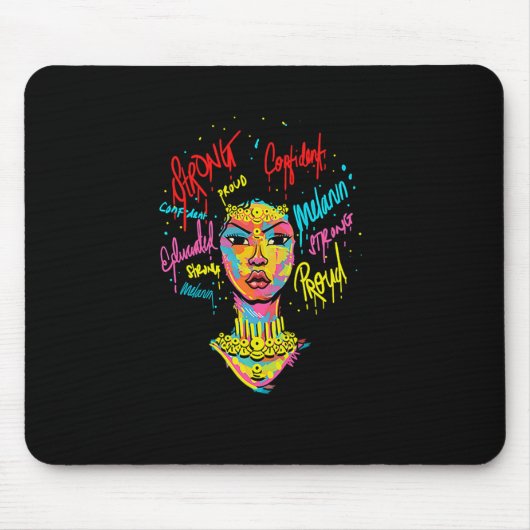 アフリカクイーンストロングウーマンブラック歴史月間プロ マウスパッド (正面)