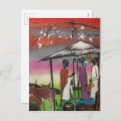 アフリカクリスマス出生シーン シーズンポストカード (正面/裏面)