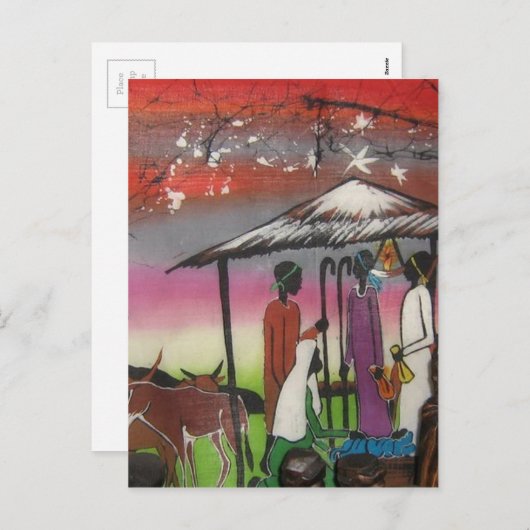 アフリカクリスマス出生シーン シーズンポストカード (正面/裏面)