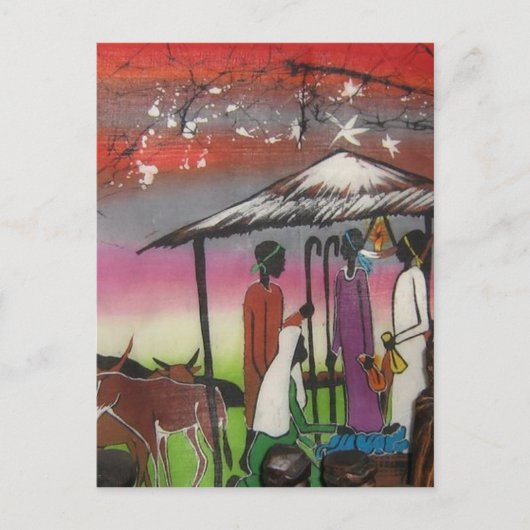 アフリカクリスマス出生シーン シーズンポストカード (正面)