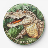 アフリカクロコダイル誕生日 ペーパープレート (正面)