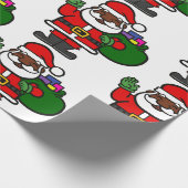アフリカクロサンタクロースクリスマス ラッピングペーパー (角)
