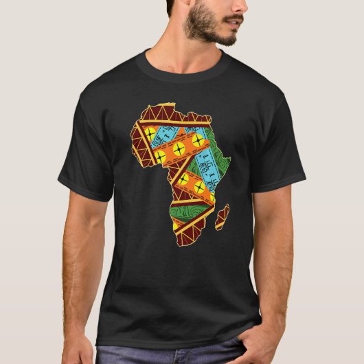 アフリカクールアフリカのアフリカ地理世界の地図 Tシャツ (正面)
