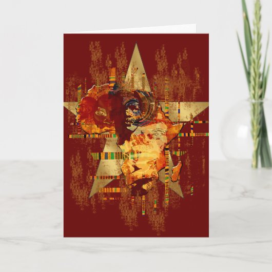 アフリカグランジのスター顔部族はがき カード (正面)