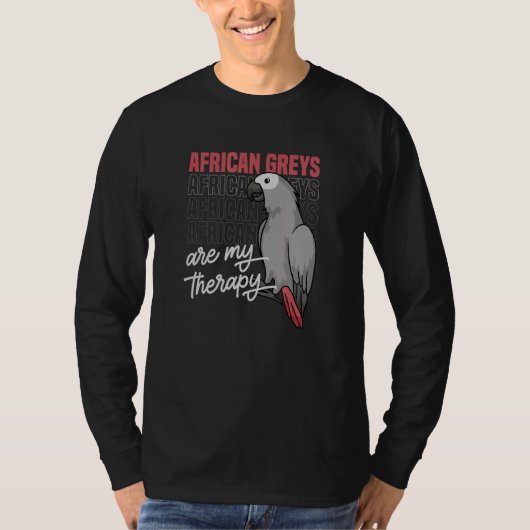 アフリカグレイのオウムとしてセラピー引用文鳥 Tシャツ (正面)