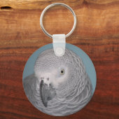 アフリカグレイのオウムのキーチェーン キーホルダー (正面)