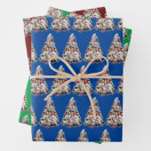 アフリカグレイのオウムのクリスマスツリーラッピング紙 ラッピングペーパーシート (インサイチュ)