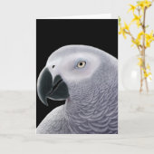 アフリカグレイのオウムのグリーティングカード カード (黄色い花)