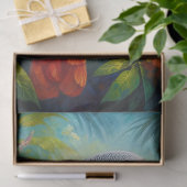 アフリカグレイのオウムカラフルの花の切り離し 薄葉紙 (ギフト)