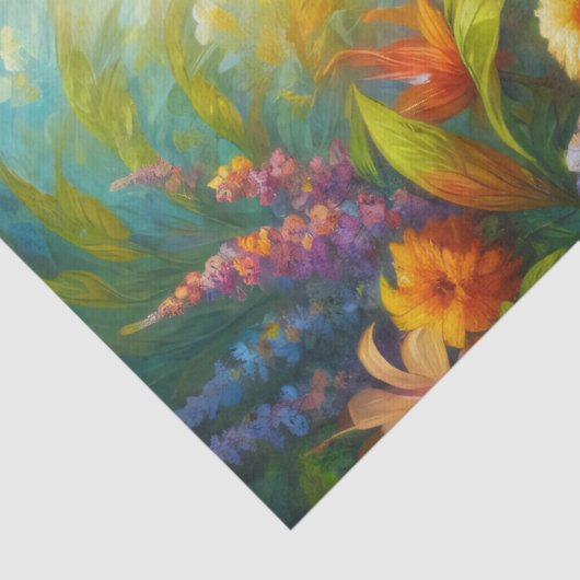 アフリカグレイのオウムカラフルの花の切り離し 薄葉紙 (詳細)