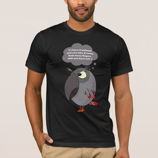 アフリカグレイのオウム指に気をつけろ！ Tシャツ (正面)