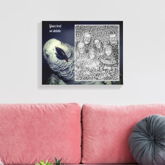 アフリカグレイのオウム自分の写真を作成 キャンバスプリント (インサイチュ (リビング))