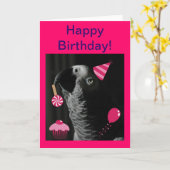 アフリカグレイハッピーバースデーグリーティングカード カード (黄色い花)