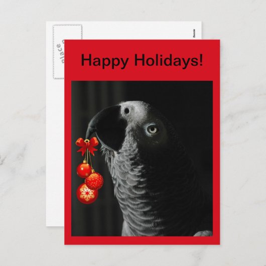 アフリカグレイハッピーホリデーズクリスマスポストカード シーズンポストカード (正面/裏面)