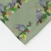 アフリカグレイパーティーフリースブランケット（緑） フリースブランケット (角)