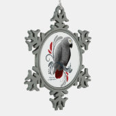 アフリカグレイ スノーフレークピューターオーナメント (左)