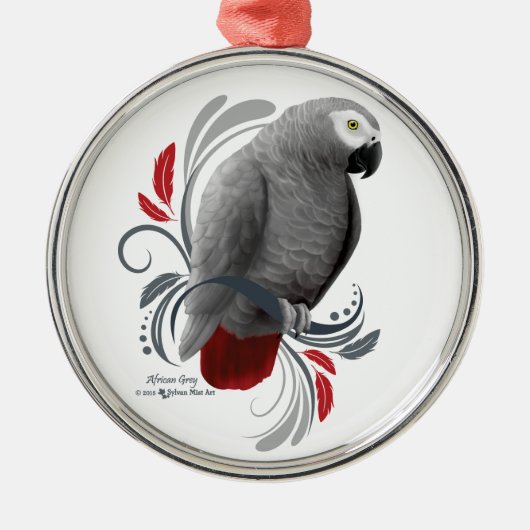 アフリカグレイ メタルオーナメント (正面)