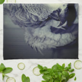 アフリカグレーオウムカワイバード2 キッチンタオル (折り畳み)