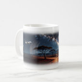アフリカサバンナの天の川別れの夜マグ コーヒーマグカップ (正面左)
