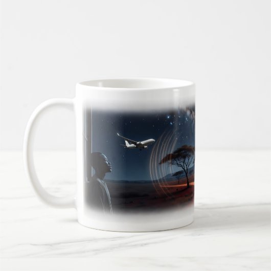 アフリカサバンナの天の川別れの夜マグ コーヒーマグカップ (左)