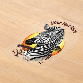 アフリカサバンナ野生動物 アクリル招待状 (レイダウン)