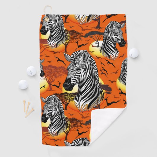 アフリカサバンナ野生動物 ゴルフタオル (インサイチュ)