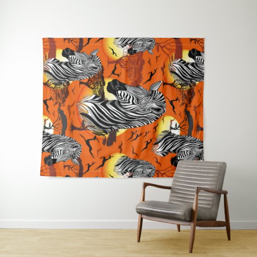 アフリカサバンナ野生動物 タペストリー (インサイチュ(横))